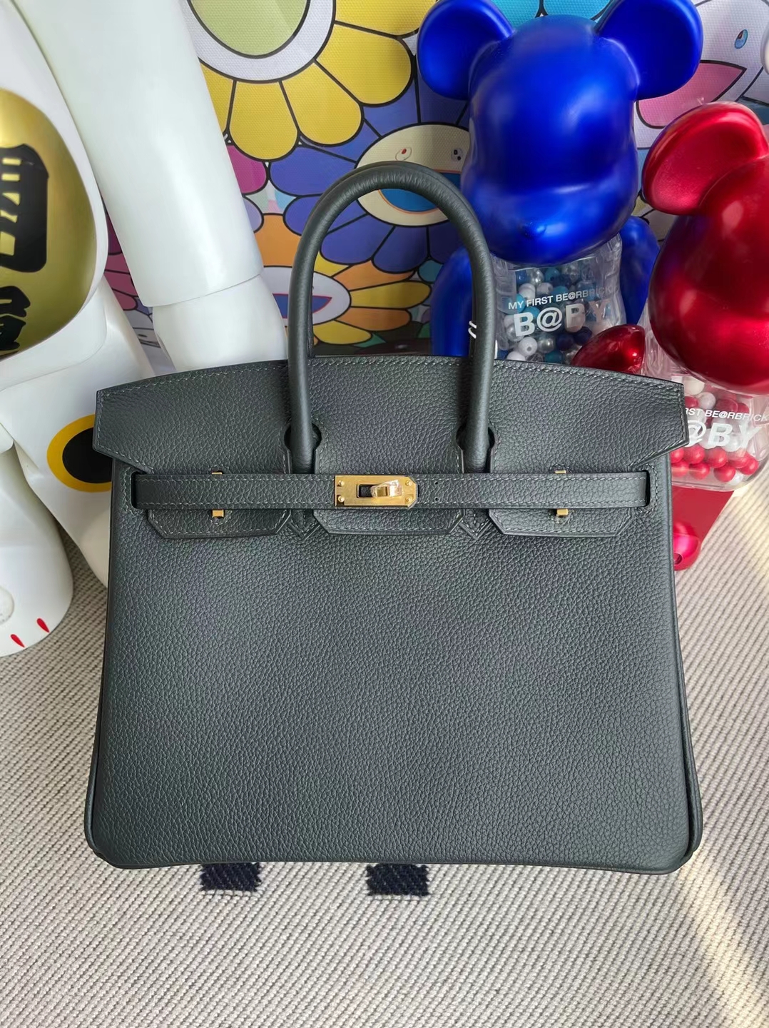 Uncle Bench Hermes Birkin togo 6o Cypress green Gold buckle 25cm