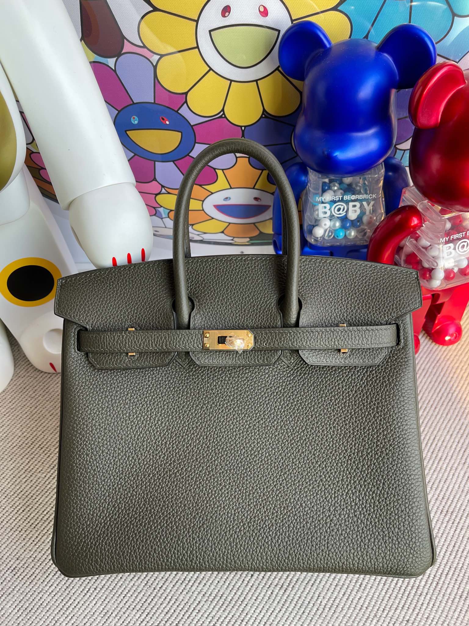 Uncle Bench Hermes Birkin Togo G8 Dark olive green Gold buckle 25cm