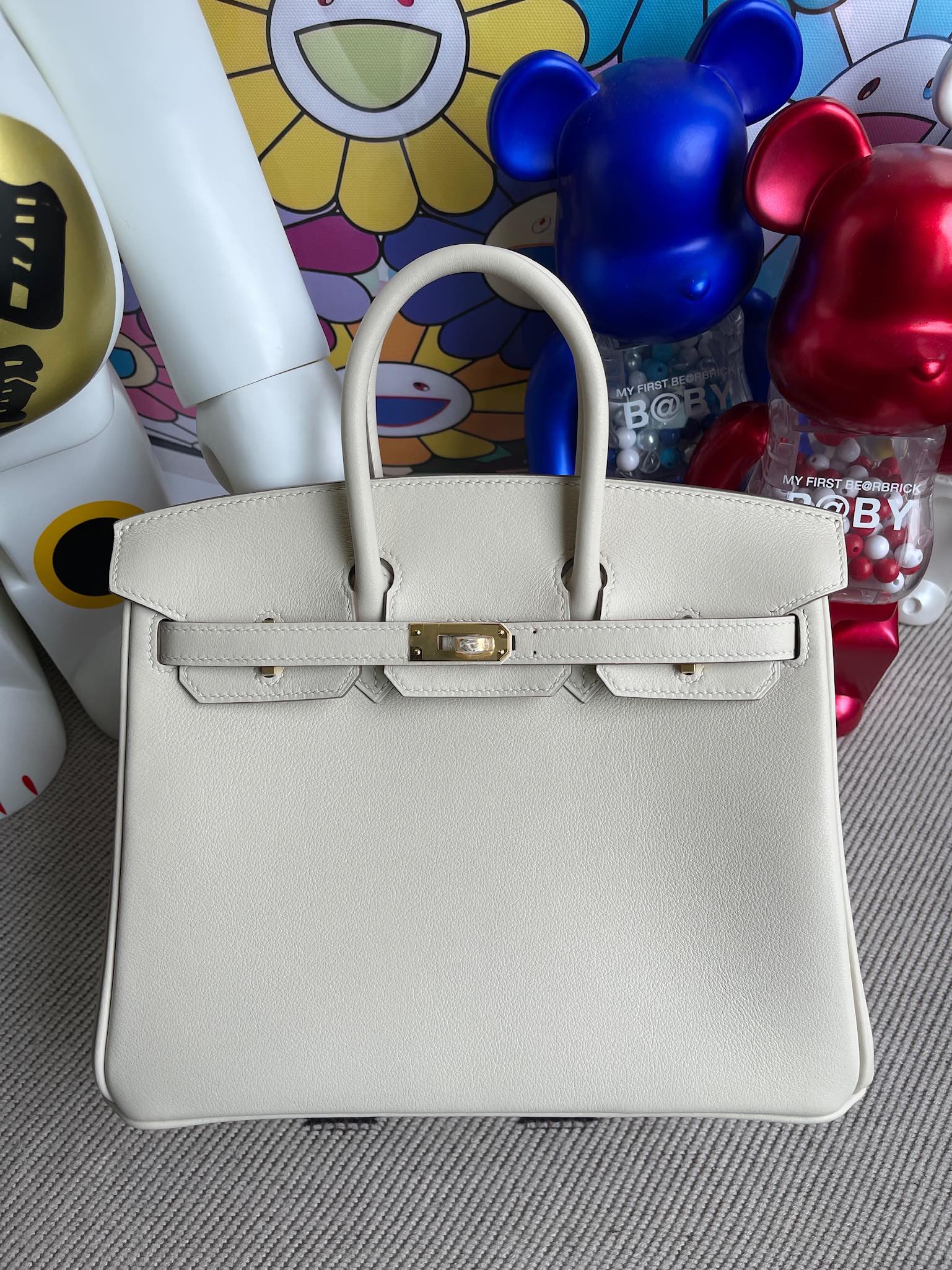 Uncle Bench Hermes Birkin 25cm Swift ck10 Craie Gold Hardware Full Handmade