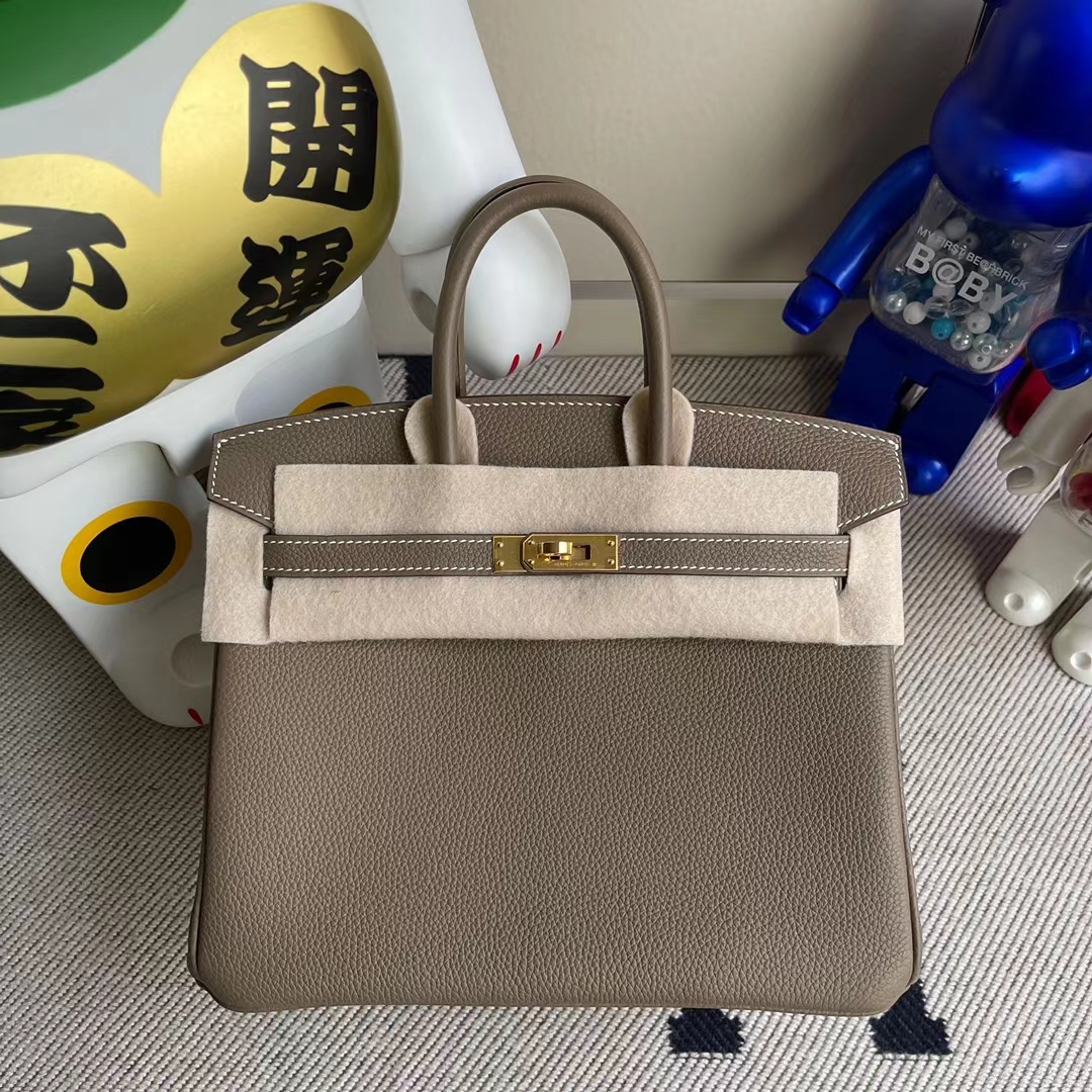 Uncle Bench Hermes Birkin 25cm togo ck18 etoupe Gold Hardware Full Handmade