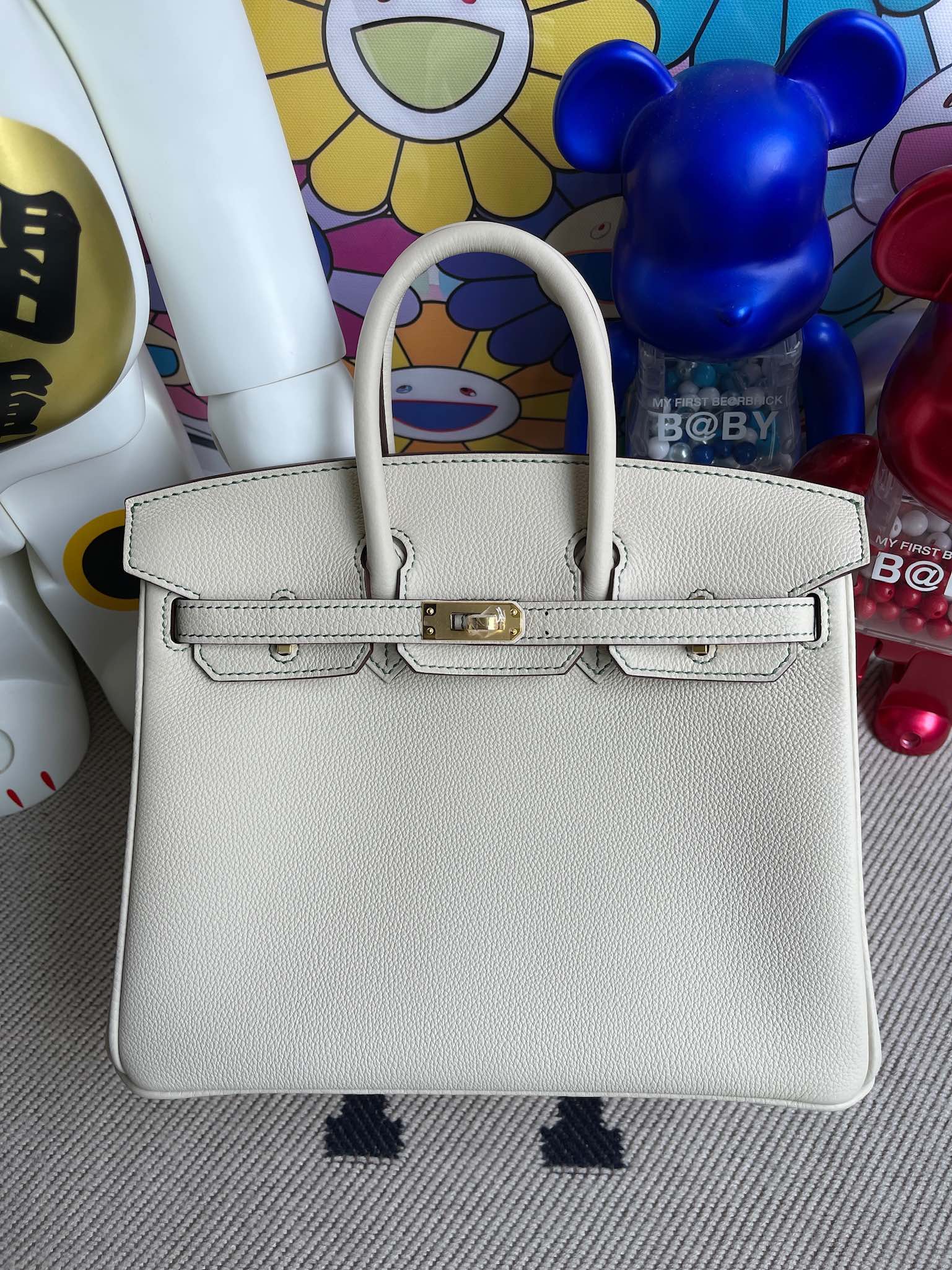 Uncle Bench Hermes Birkin 25cm togo ck10 Craie & Bamboo Gold Hardware Full Handmade