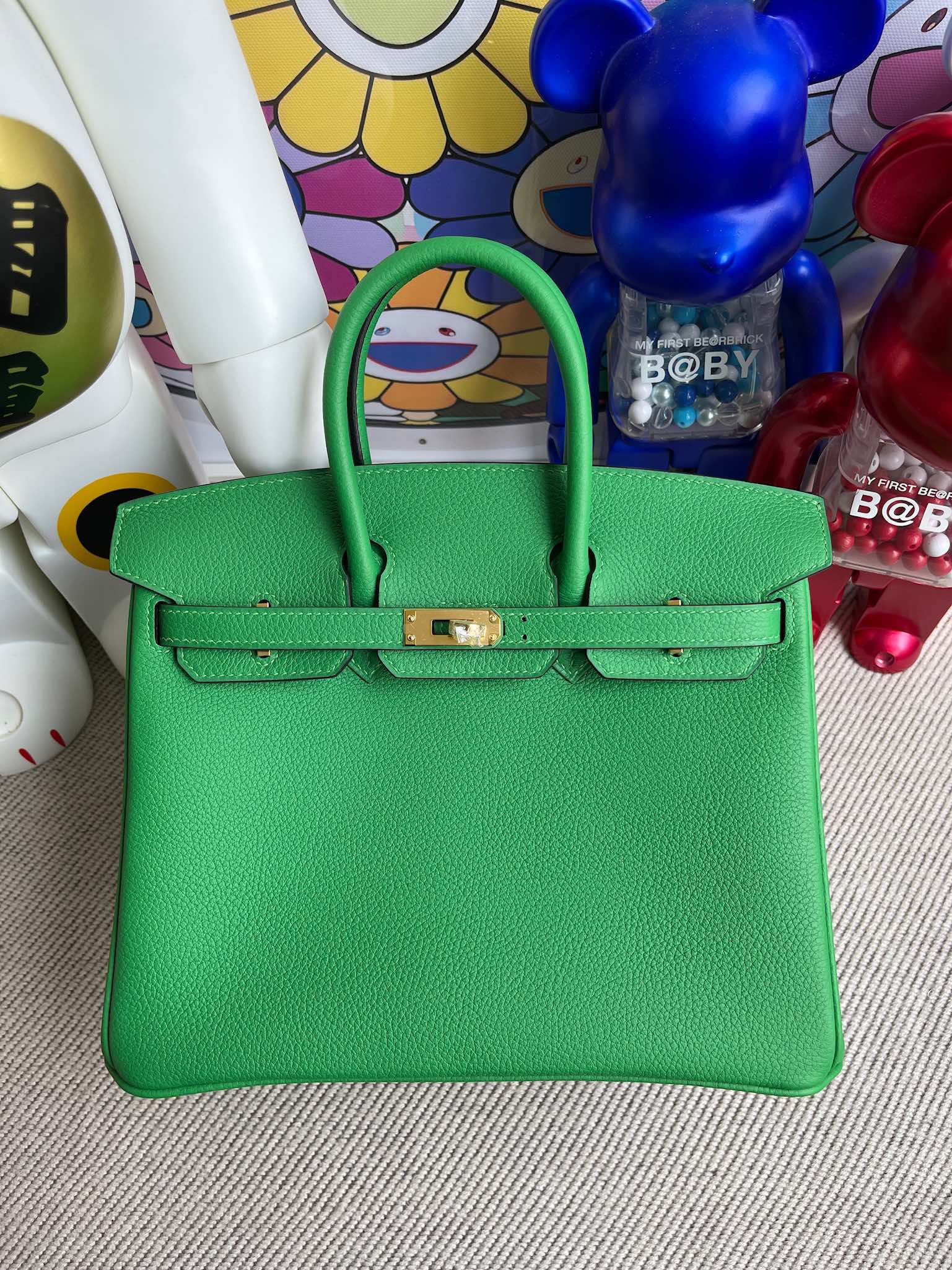 Uncle Bench Hermes Birkin 25cm togo 1K Bamboo Gold Hardware Full Handmade