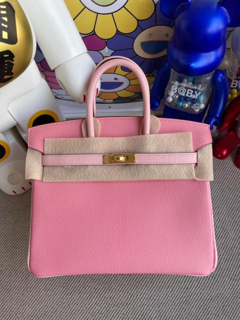 Uncle Bench Hermes Birkin 25cm Chevre 5p sakura pink & 3Q pink Gold Hardware Full Handmade