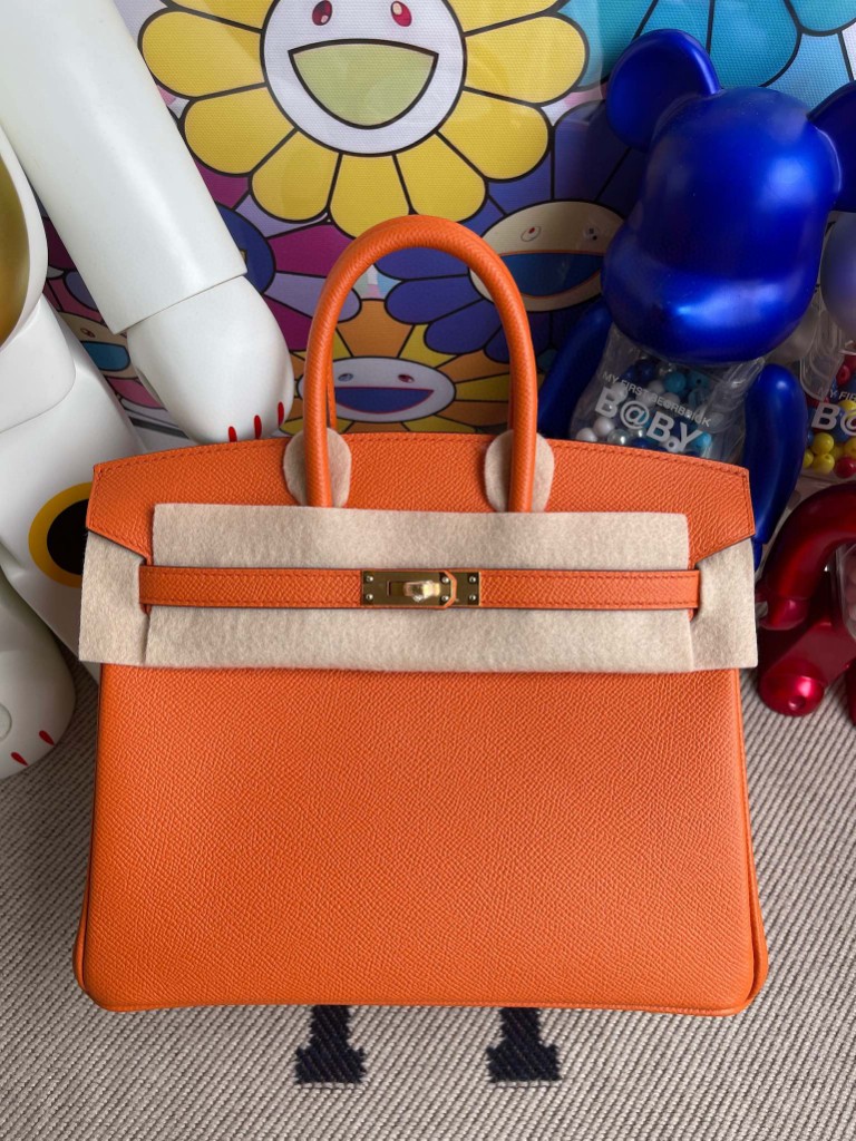 Uncle Bench Hermes Birkin 25cm epsom 93 Orange Gold Hardware Full Handmade