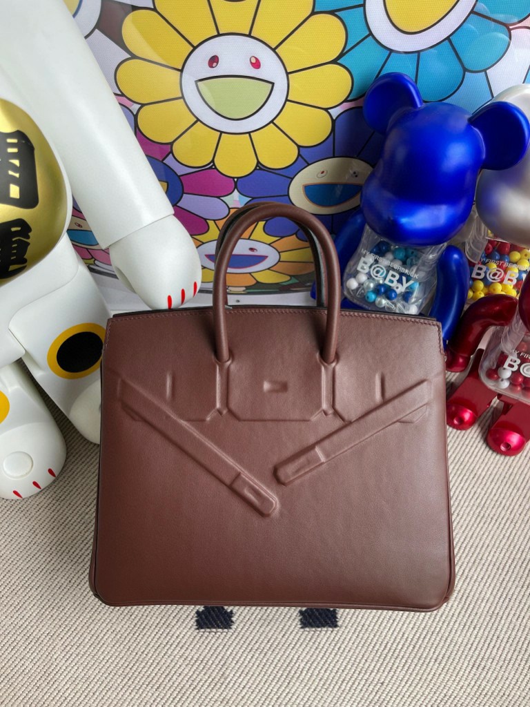 Uncle Bench Hermes Birkin Shadow 25cm Barenia brown Full Handmade