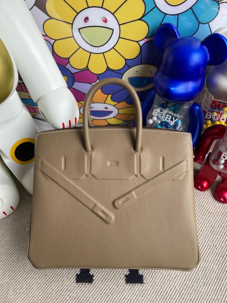 Uncle Bench Hermes Birkin Shadow 25cm ck18 Etoupe Full Handmade