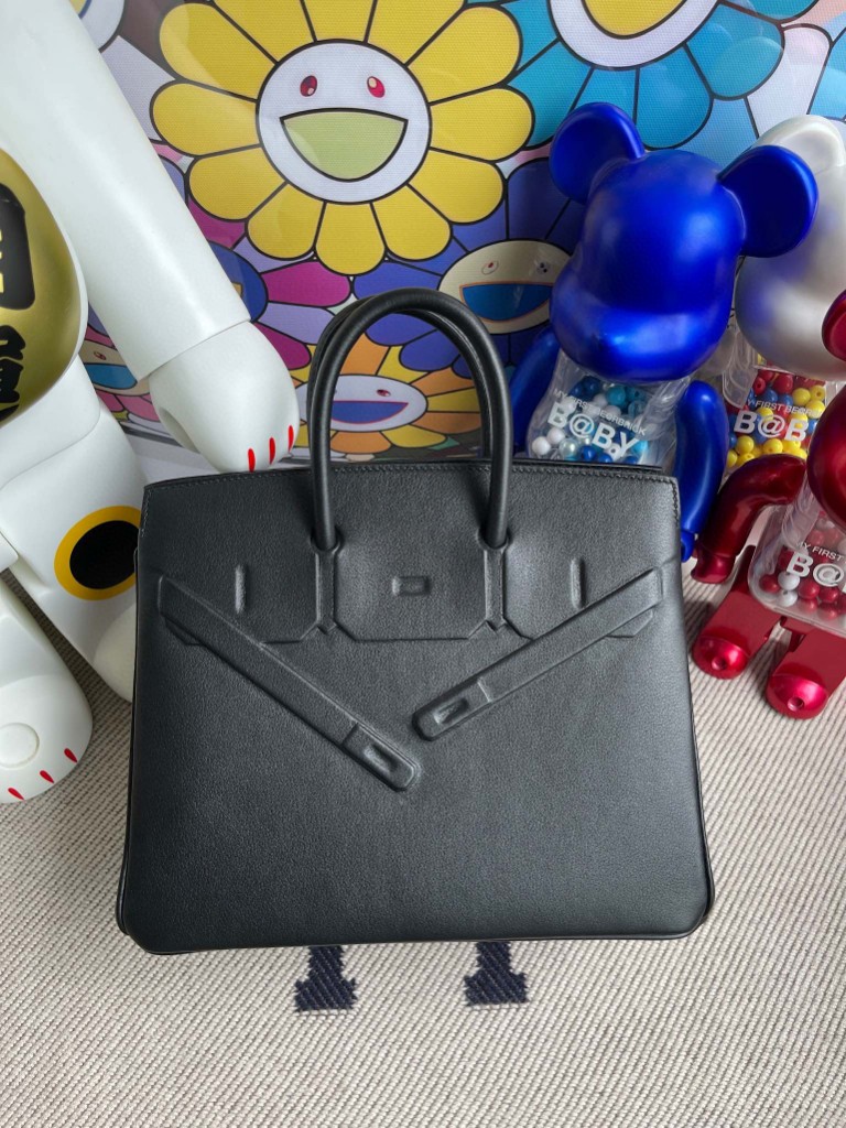 Uncle Bench Hermes Birkin Shadow 25cm ck89 Noir Full Handmade