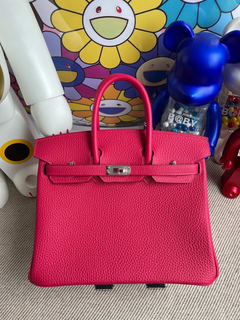 Uncle Bench Hermes Birkin 25cm togo Mexico pink Silver Hardware Full Handmade
