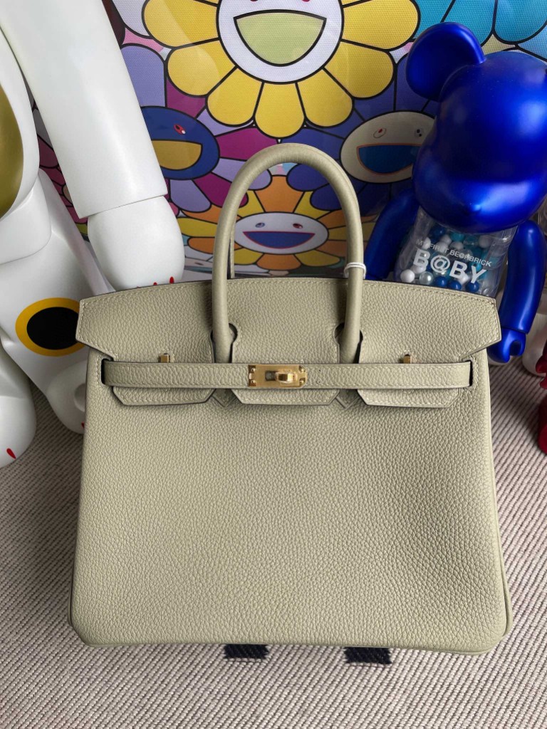 Uncle Bench Hermes Birkin 25cm togo Salvia green Gold Hardware Full Handmade