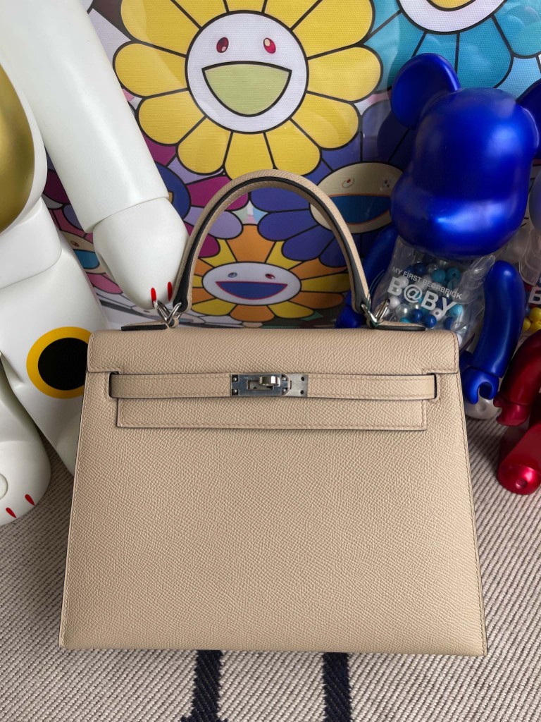 Uncle Bench Hermes Kelly 25cm Epsom S2 Trench Silver Hardware Full Handmade