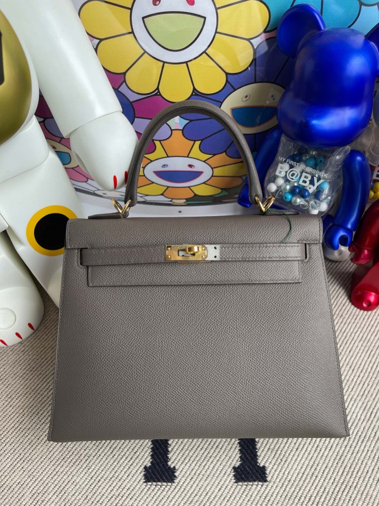 Uncle Bench Hermes Kelly 25cm Epsom etain Gold Hardware Full Handmade