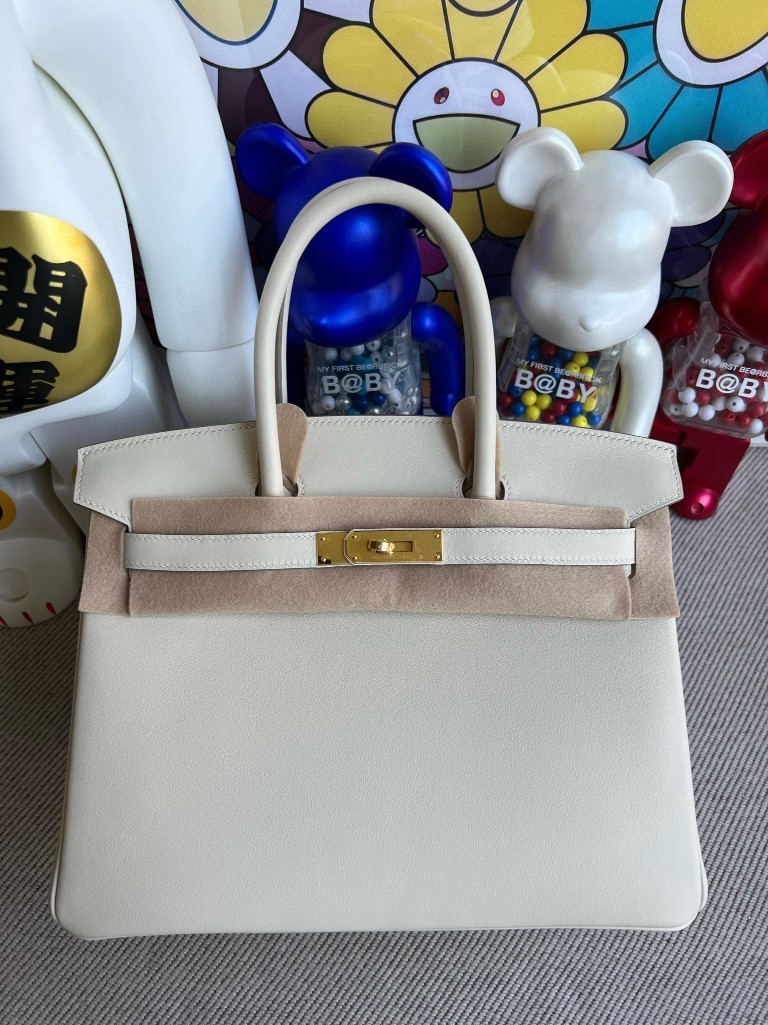Uncle Bench Hermes Birkin Swift ck10 Craie Gold Hardware 30cm Full Handmade