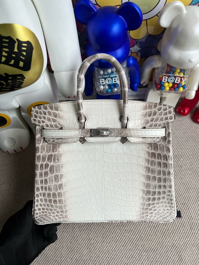 Uncle Bench Hermes Birkin Matte crocodile Himalaya2 Silver Hardware 25m Full Handmade