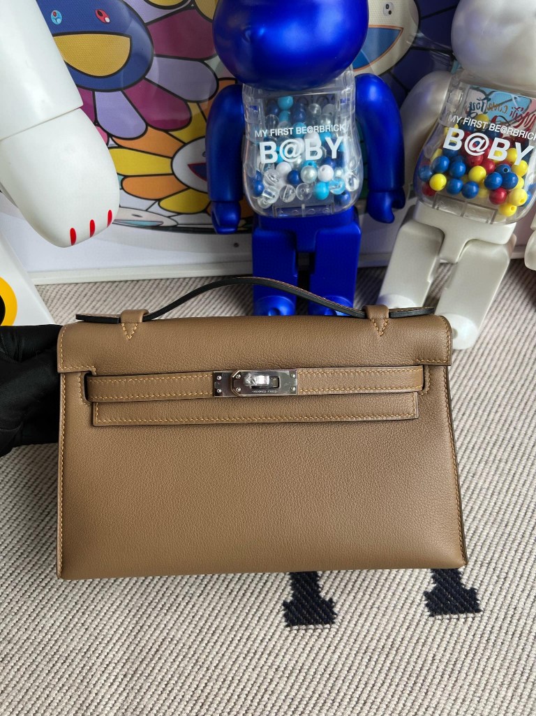 Uncle Bench Hermes Mini kelly pochette Swift D0 Coffee Silver Hardware 22m Full Handmade
