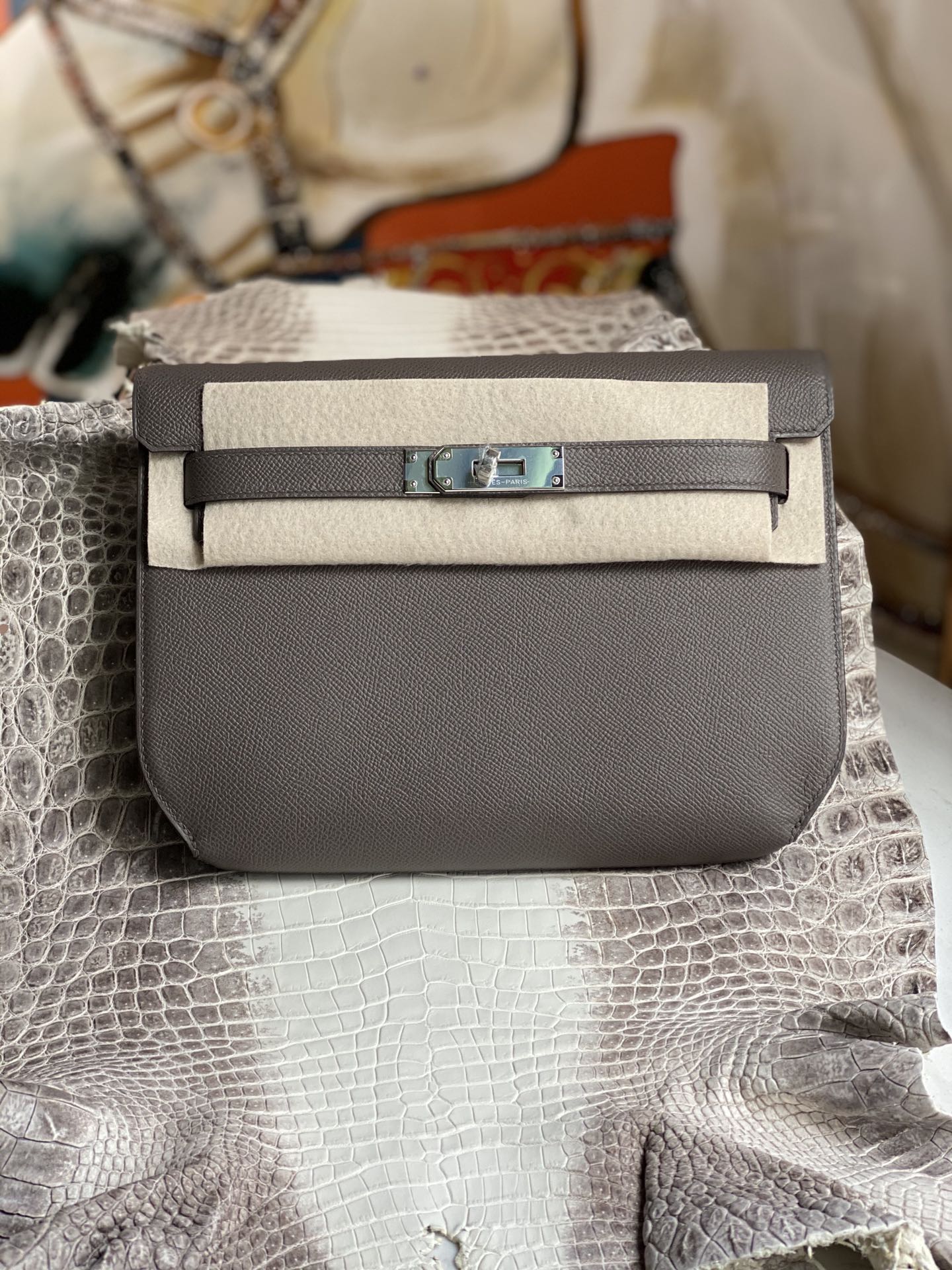 Uncle Bench Hermes Kelly depeche Epsom 8F Etain Gold Hardware PHW 38m Full Handmade