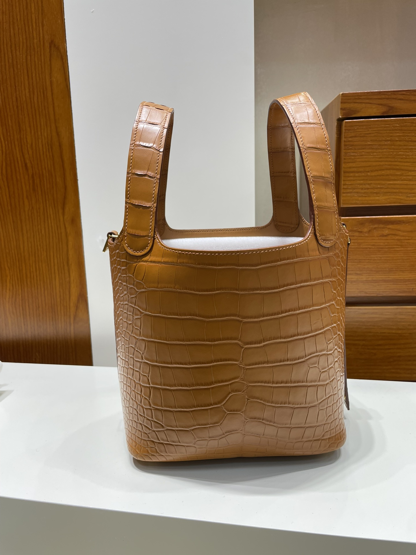 Uncle Bench Hermes Picotin Alligator matt Golden Gold Hardware GHW 18m Full Handmade