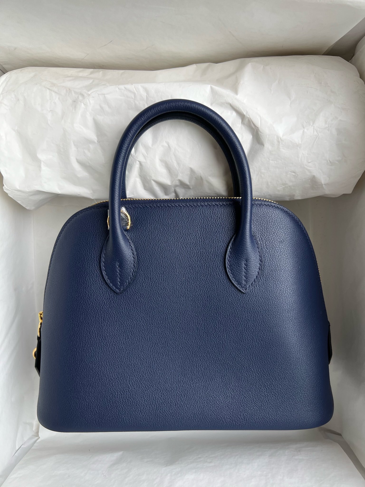 Uncle Bench Hermes Bolide Evecolor gem blue & bright blue Gold Hardware GHW 25cm Full Handmade