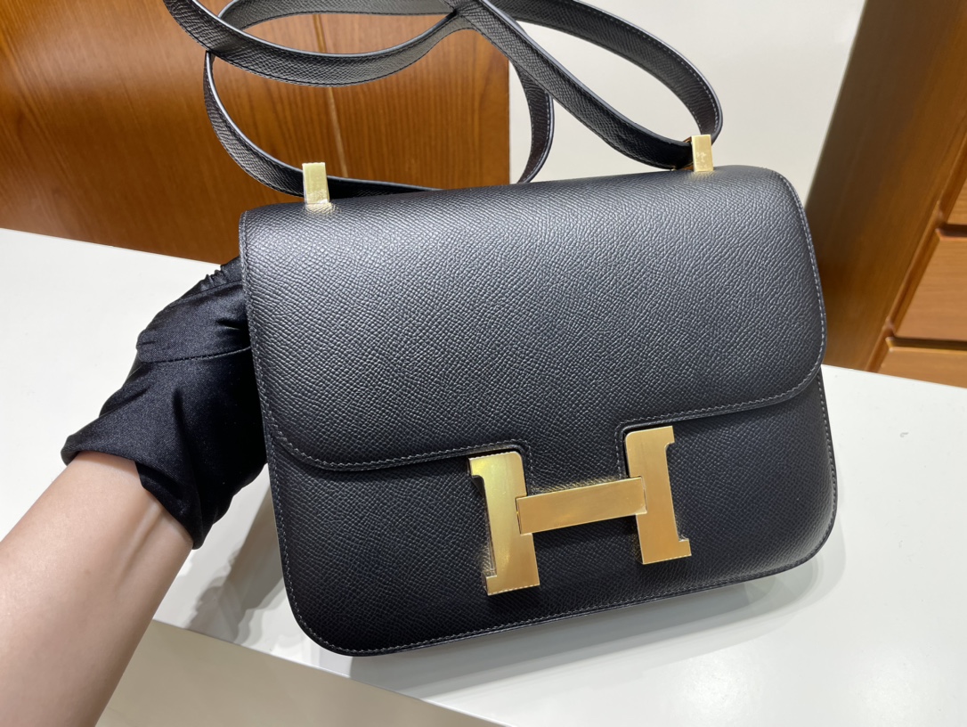 Uncle Bench Hermes Constance Epsom new single layer ck89 Noir Gold Hardware GHW 24cm Full Handmade