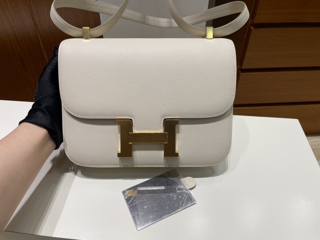 Uncle Bench Hermes Constance Epsom new single layer ck10 Creamy white Gold Hardware GHW 24cm Full Handmade