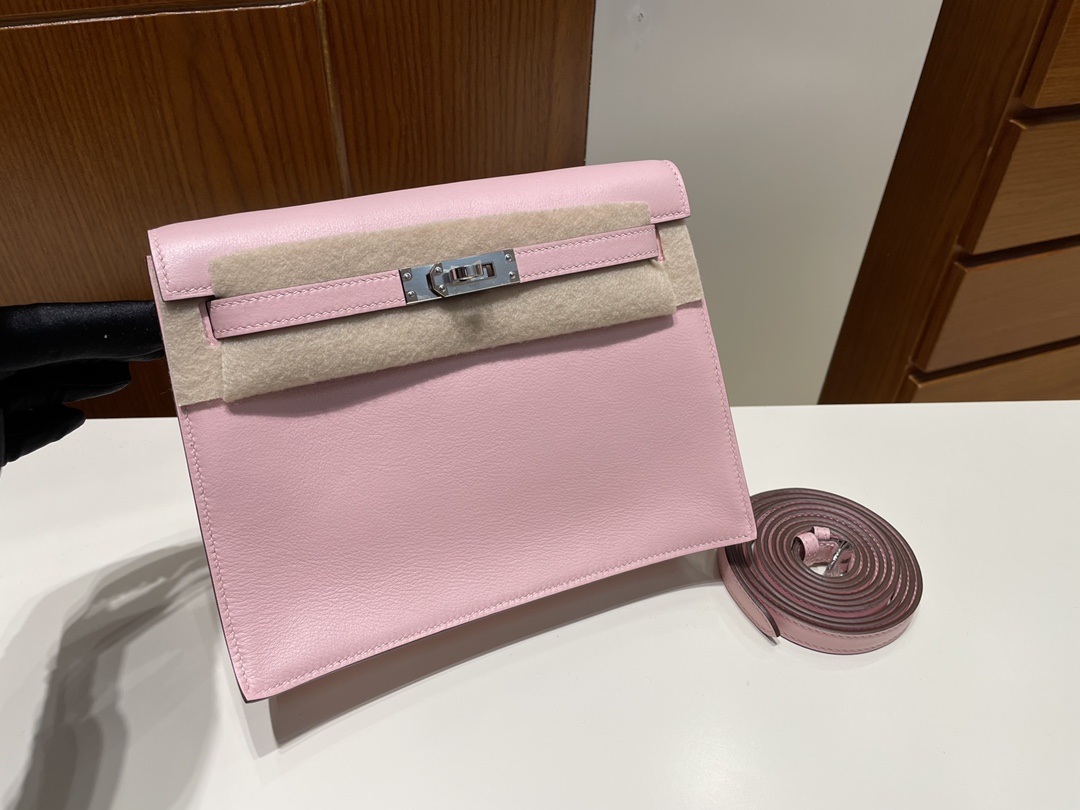 Uncle Bench Hermes Kelly danse Swift 3Q pink Silver Hardware PHW 20cm Full Handmade