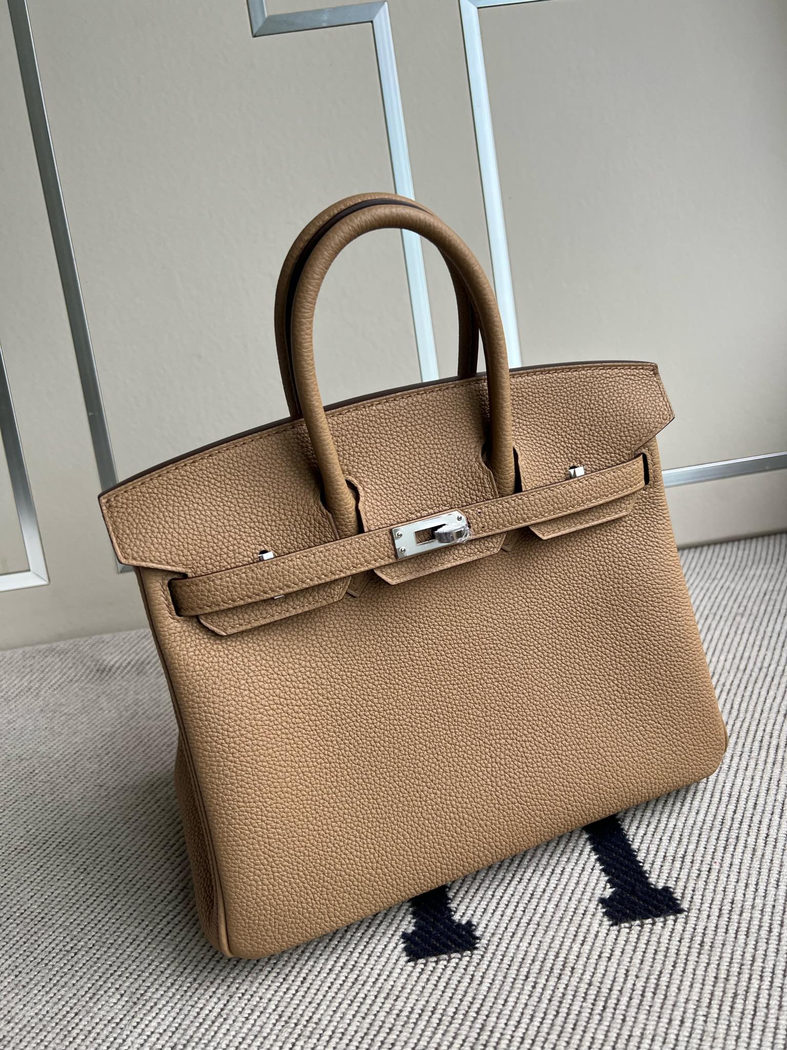Uncle Bench Hermes Birkin togo Chai color Silver Hardware PHW 25cm Full Handmade