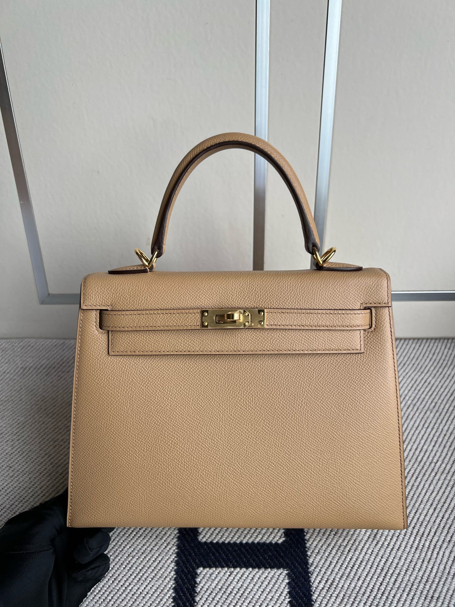 Uncle Bench Hermes Kelly Epsom tea color Gold Hardware GHW 25cm Full Handmade