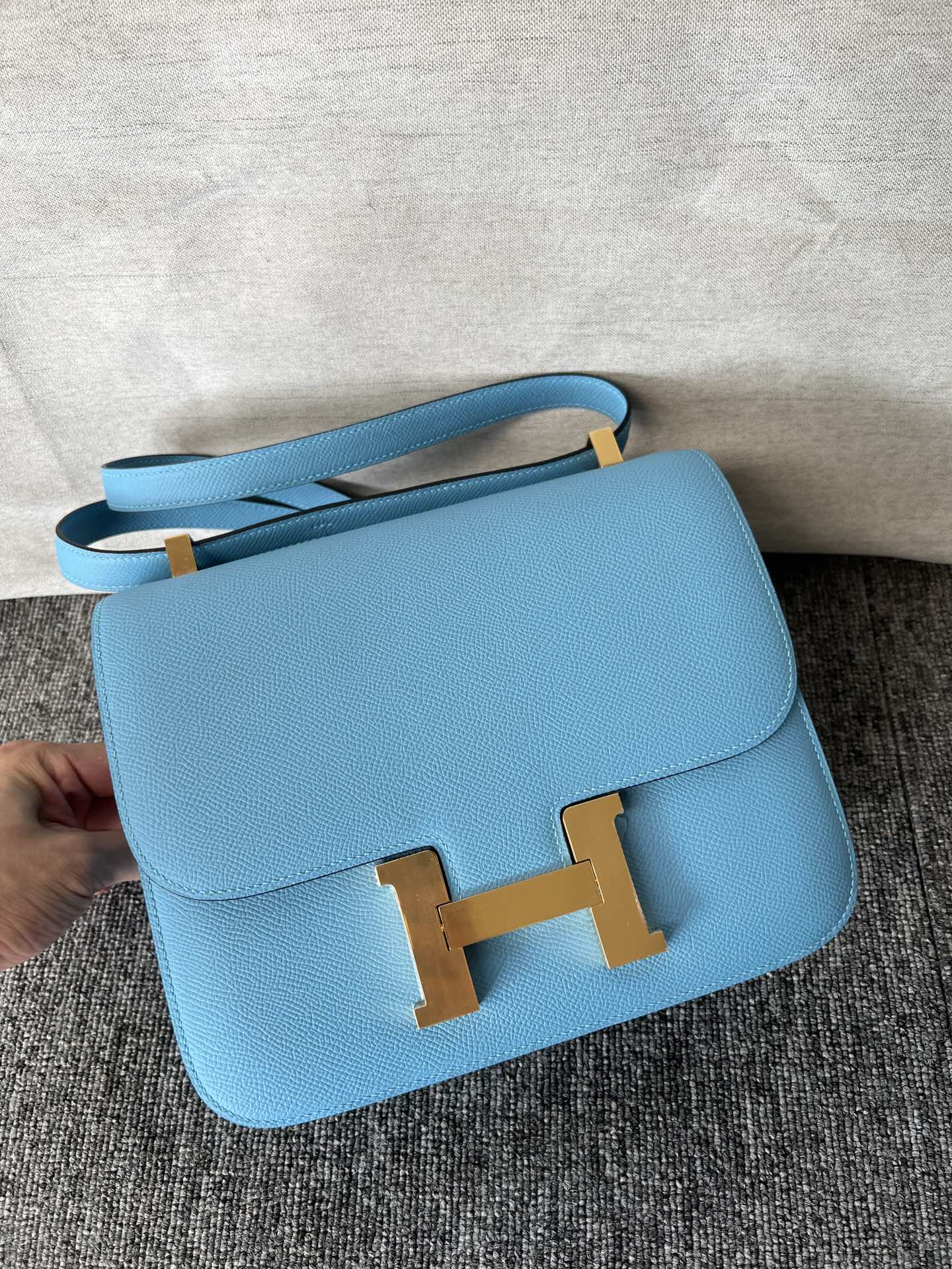 Uncle Bench Hermes Constance Epsom p3 fresh blue Gold Hardware GHW 24cm Full Handmade