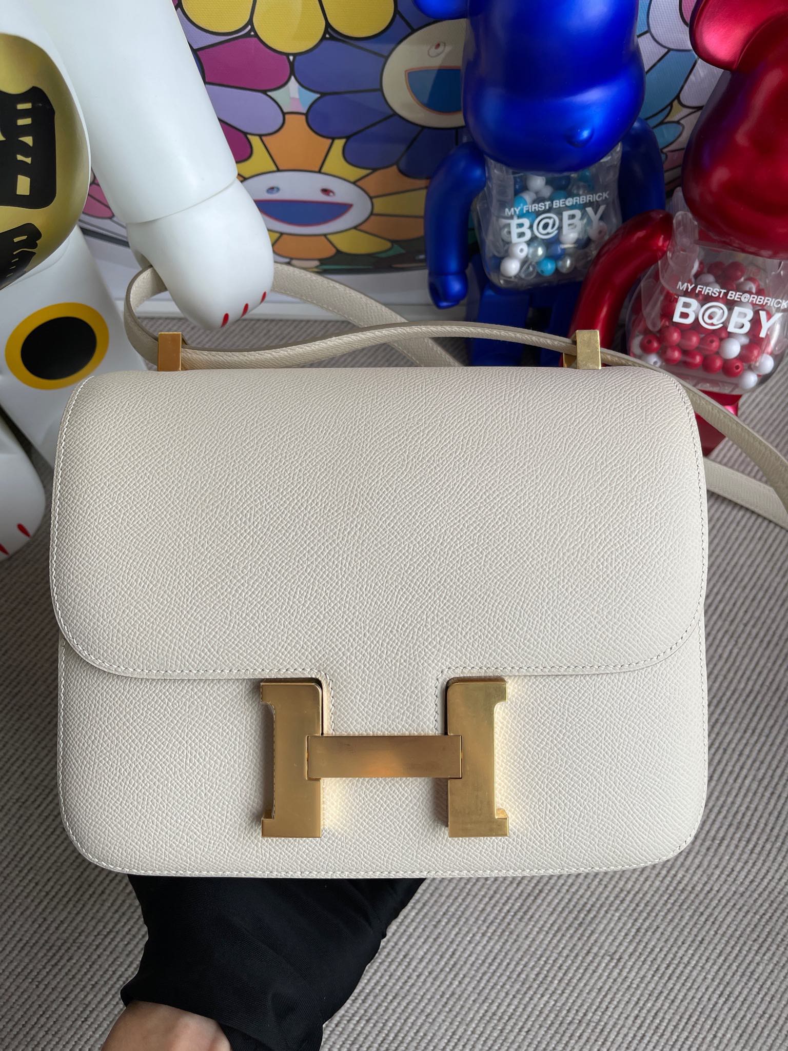 Uncle Bench Hermes Constance Epsom ck10 Creamy white Gold Hardware 24cm Full Handmade