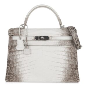 Hermes Limited Edition Kelly 32 Bag Himalaya Crocodile with Palladium Hardware