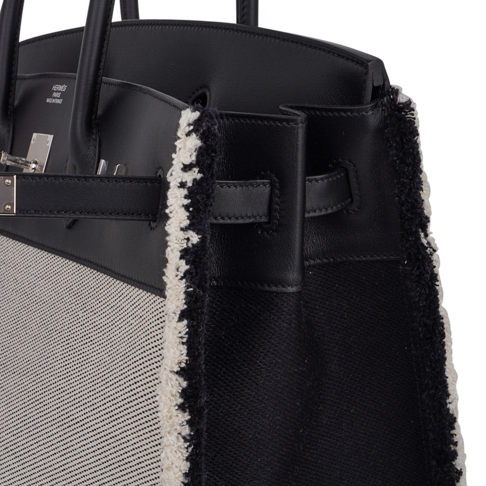 Hermès Birkin Fray Fray 35 Black Swift Leather / Toile – Limited Edition Hermes Birkin Fray Fray 35 Bag Black Swift Leather / Toile Limited Edition - view 10