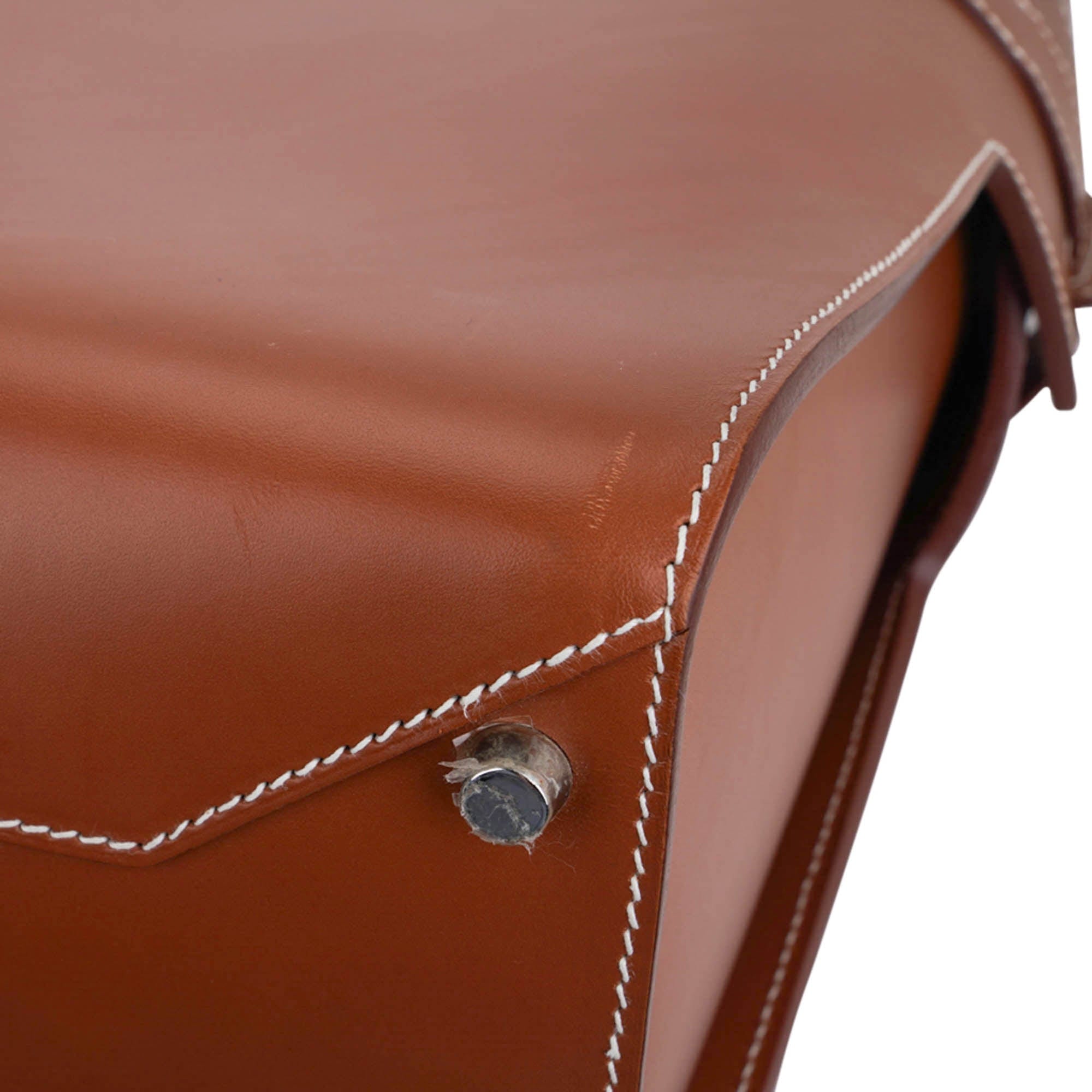 Hermès Cristobal Cabacity 45 Tote Fauve Vache Hunter Leather Removeable Toile with Palladium Hardware – Limited Edition Hermes Limited Edition Cristobal Cabacity 45 Tote Fauve Vache Hunter Leather Removeable Toile Bag with Palladium Hardware - view 19