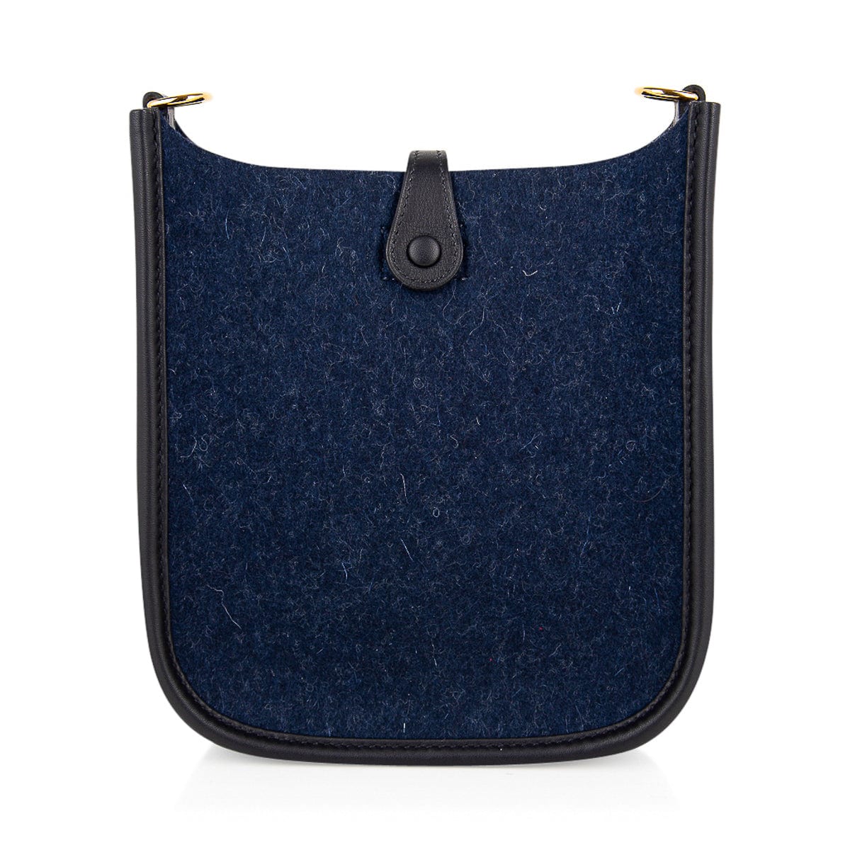 Hermès Mini Evelyne TPM Blue Feutre Black Swift Leather with Gold Hardware – Limited Edition Hermes Limited Edition Mini Evelyne TPM Bag Blue Feutre Black Swift Leather with Gold Hardware - view 6