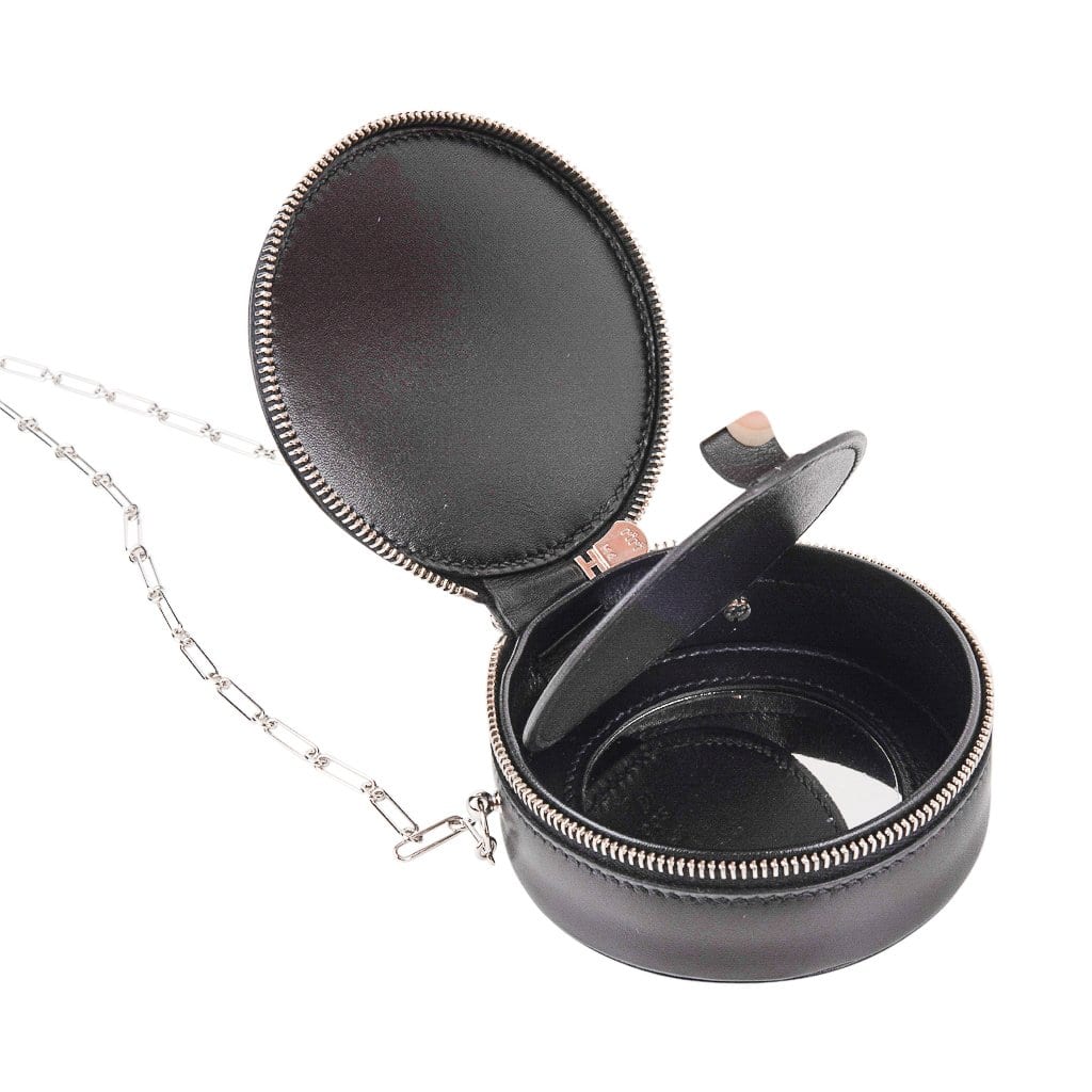 Hermès Micro Rond Veau Noir Villandry Paper Clip Chain – Limited Edition Hermes Limited Edition Micro Rond Veau Noir Villandry Bag Paper Clip Chain - view 4