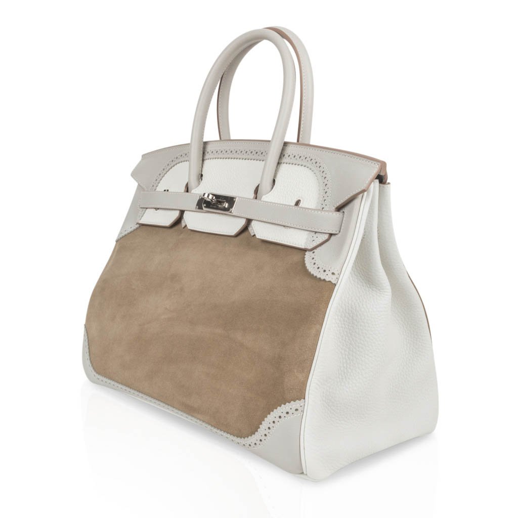 Hermès Birkin 35 Grizzly Ghillies Gris Perle Gris Caillou Colour – Limited Edition Hermes Birkin 35 Bag Grizzly Ghillies Gris Perle Gris Caillou Colour Limited Edition Rare - view 7