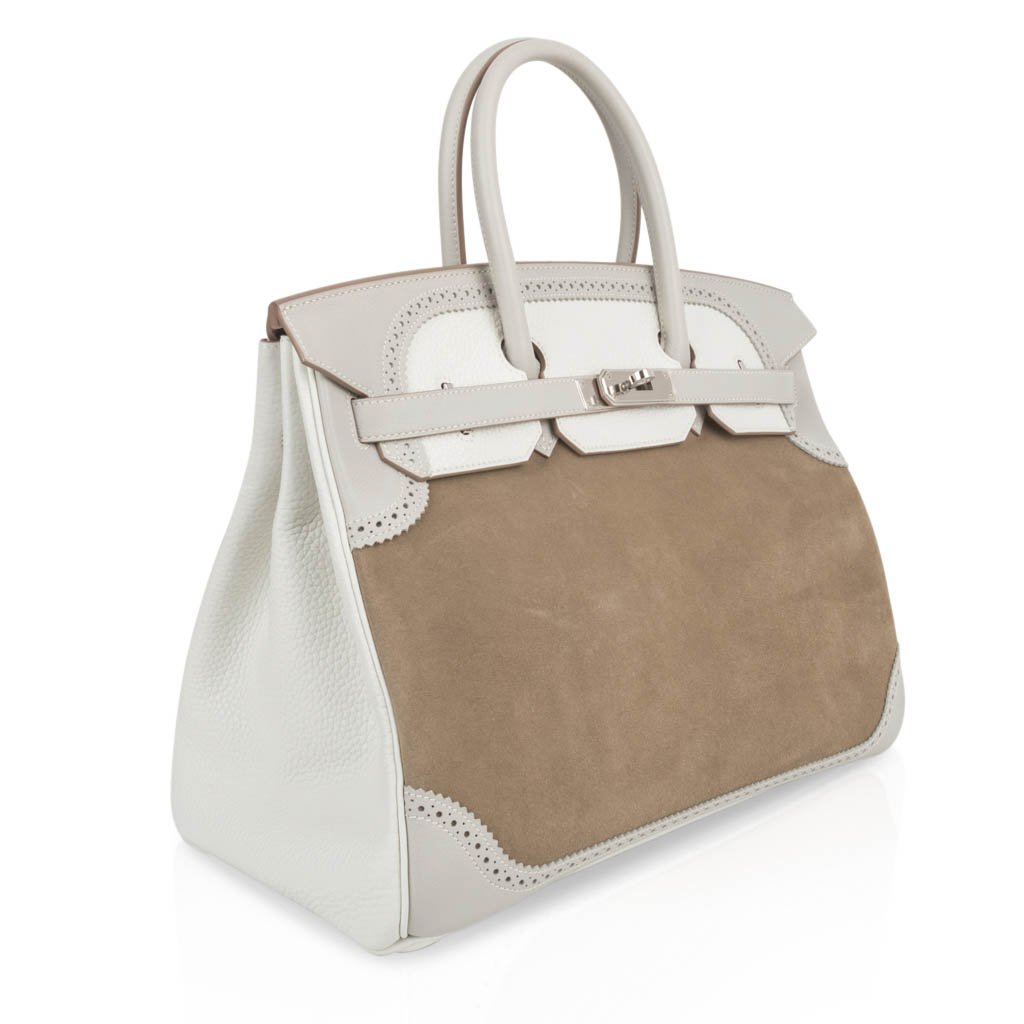 Hermès Birkin 35 Grizzly Ghillies Gris Perle Gris Caillou Colour – Limited Edition Hermes Birkin 35 Bag Grizzly Ghillies Gris Perle Gris Caillou Colour Limited Edition Rare - view 5