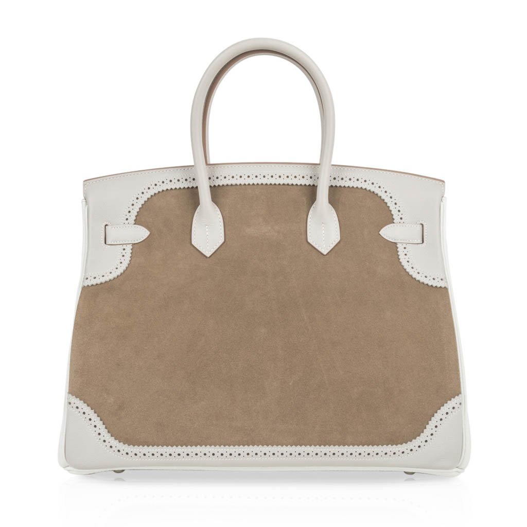Hermès Birkin 35 Grizzly Ghillies Gris Perle Gris Caillou Colour – Limited Edition Hermes Birkin 35 Bag Grizzly Ghillies Gris Perle Gris Caillou Colour Limited Edition Rare - view 12