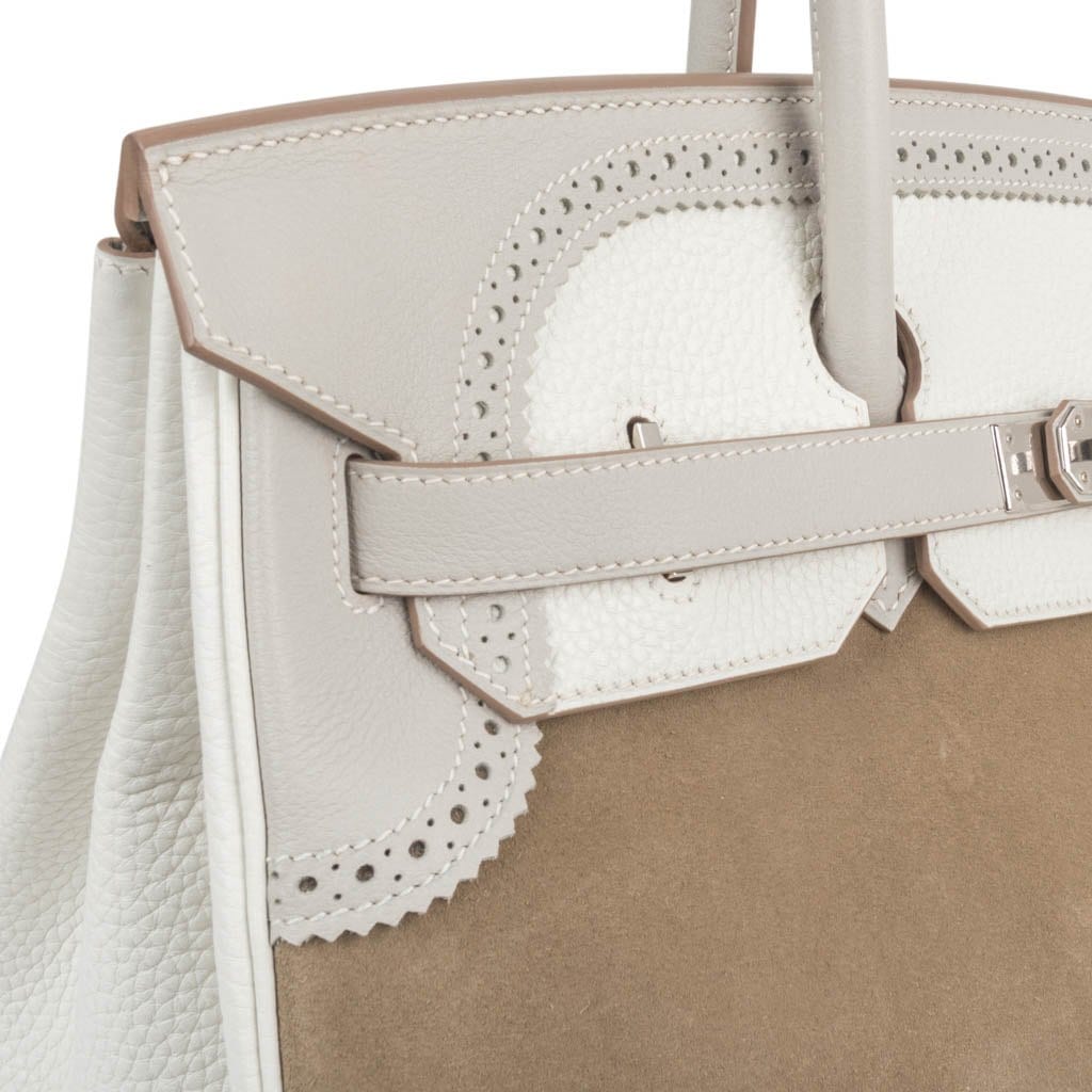 Hermès Birkin 35 Grizzly Ghillies Gris Perle Gris Caillou Colour – Limited Edition Hermes Birkin 35 Bag Grizzly Ghillies Gris Perle Gris Caillou Colour Limited Edition Rare - view 8