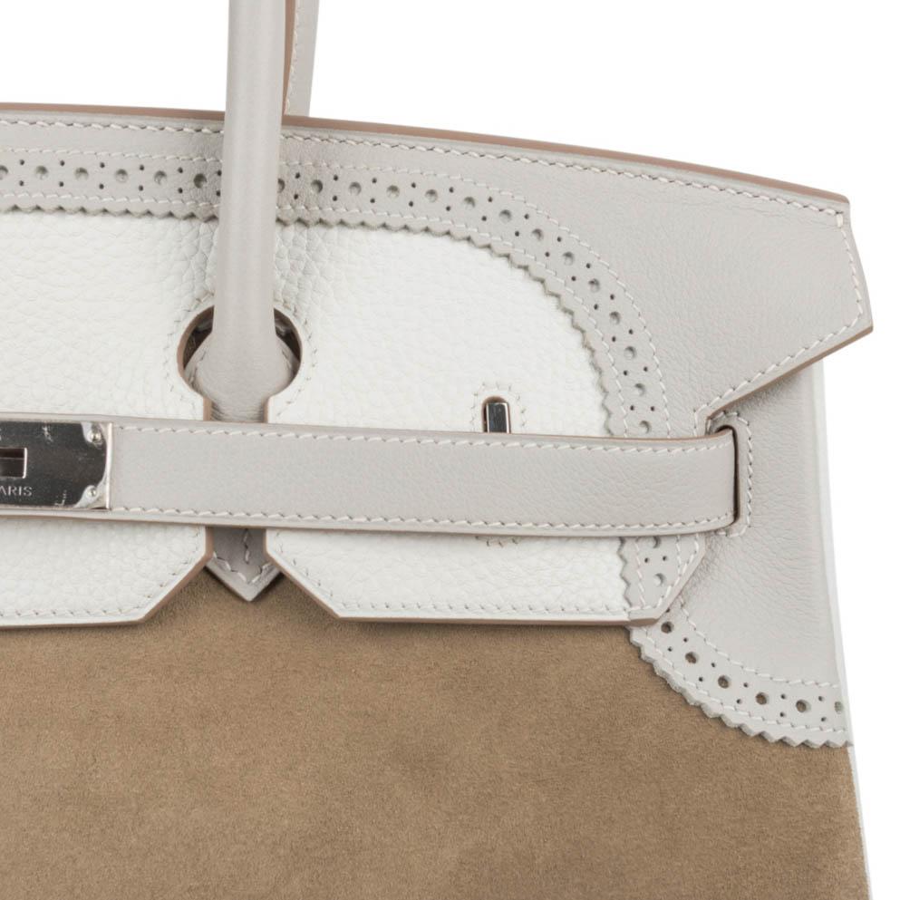 Hermès Birkin 35 Grizzly Ghillies Gris Perle Gris Caillou Colour – Limited Edition Hermes Birkin 35 Bag Grizzly Ghillies Gris Perle Gris Caillou Colour Limited Edition Rare - view 9