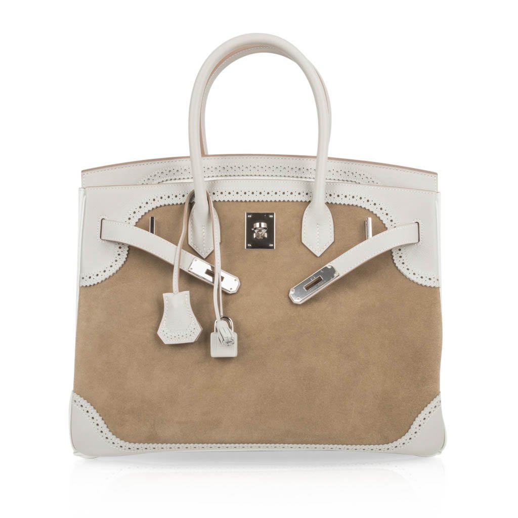 Hermès Birkin 35 Grizzly Ghillies Gris Perle Gris Caillou Colour – Limited Edition Hermes Birkin 35 Bag Grizzly Ghillies Gris Perle Gris Caillou Colour Limited Edition Rare - view 10