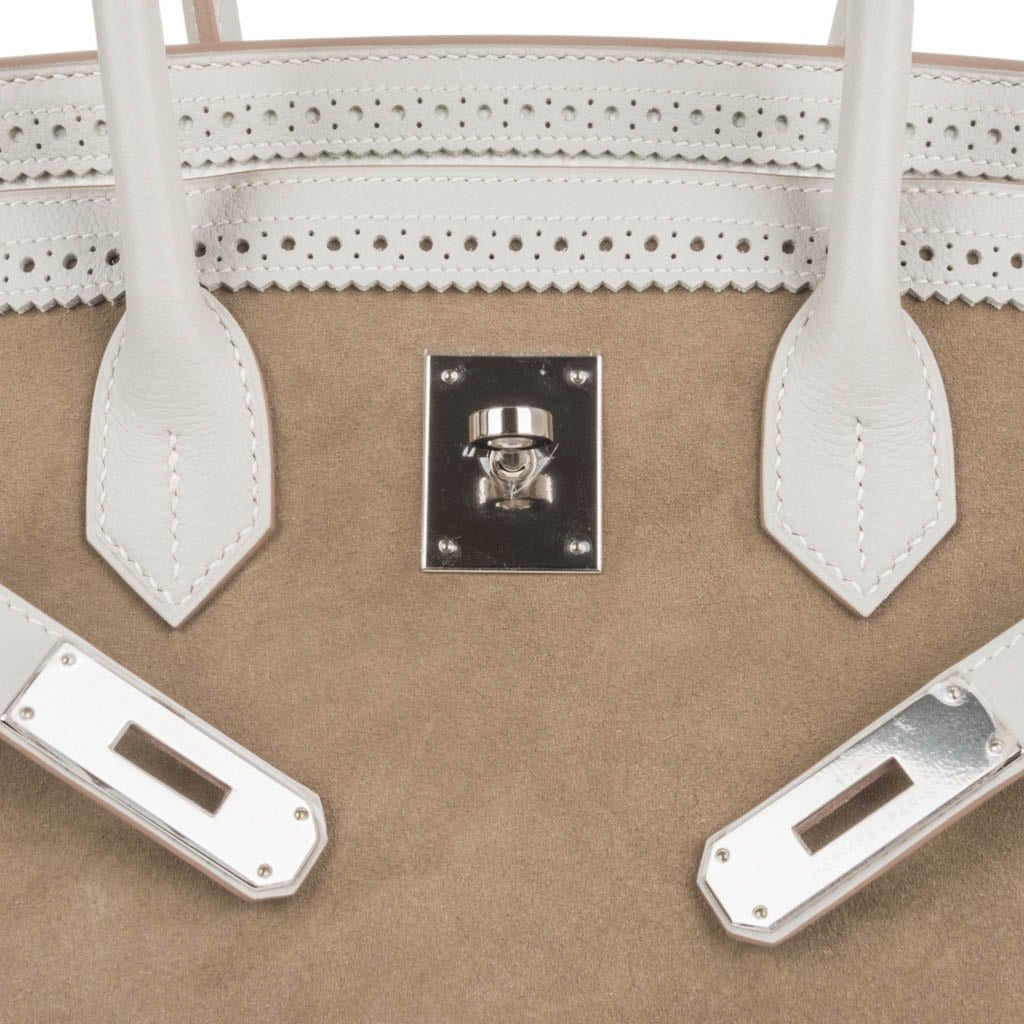Hermès Birkin 35 Grizzly Ghillies Gris Perle Gris Caillou Colour – Limited Edition Hermes Birkin 35 Bag Grizzly Ghillies Gris Perle Gris Caillou Colour Limited Edition Rare - view 4
