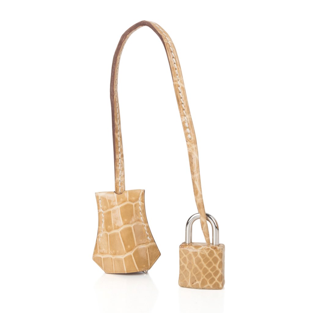Hermès HSS Birkin 35 Poussiere la Rosee Porosus Crocodile with Palladium Hardware – Limited Edition Hermes Limited Edition HSS Birkin 35 Bag Poussiere La Rosee Porosus Crocodile with Palladium Hardware - view 9