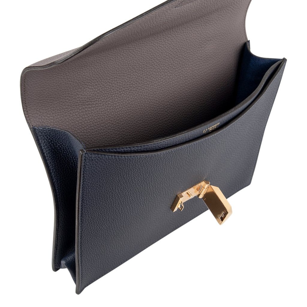 Hermès HSS Sac À Dépêches 27 Blue Nuit Etain Togo Gold Hardware – Limited Edition Hermès Limited Edition HSS Sac à Dépêches 27 Bag Blue Nuit Etain Togo Gold Hardware - view 10