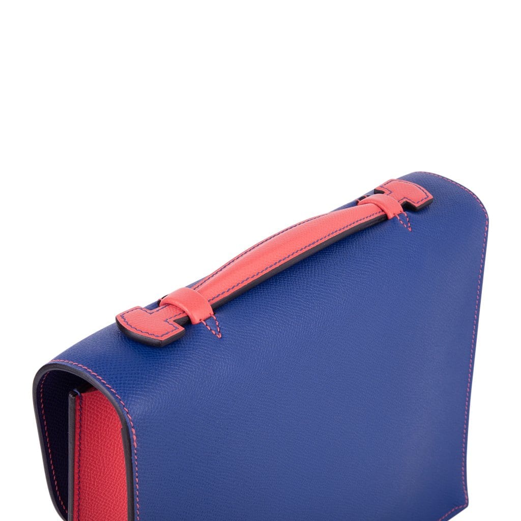 Hermès Special Order HSS Sac a Depeches 27 Electric Blue and Rose Jaipur Epsom with Gold Hardware – Limited Edition Hermes Limited Edition Special Order HSS Sac a Depeches 27 Bag Electric Blue & Rose Jaipur Epsom with Gold Hardware - view 10