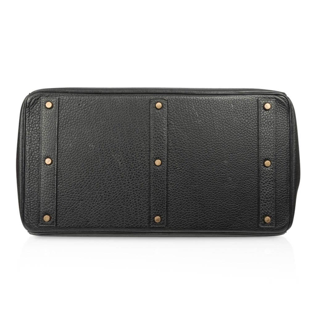 Hermès Vintage HAC Birkin 50 Black Fjord Leather with Brass Hardware – Limited Edition Hermes Limited Edition Vintage HAC Birkin 50 Bag Black Fjord Leather with Brass Hardware - view 10