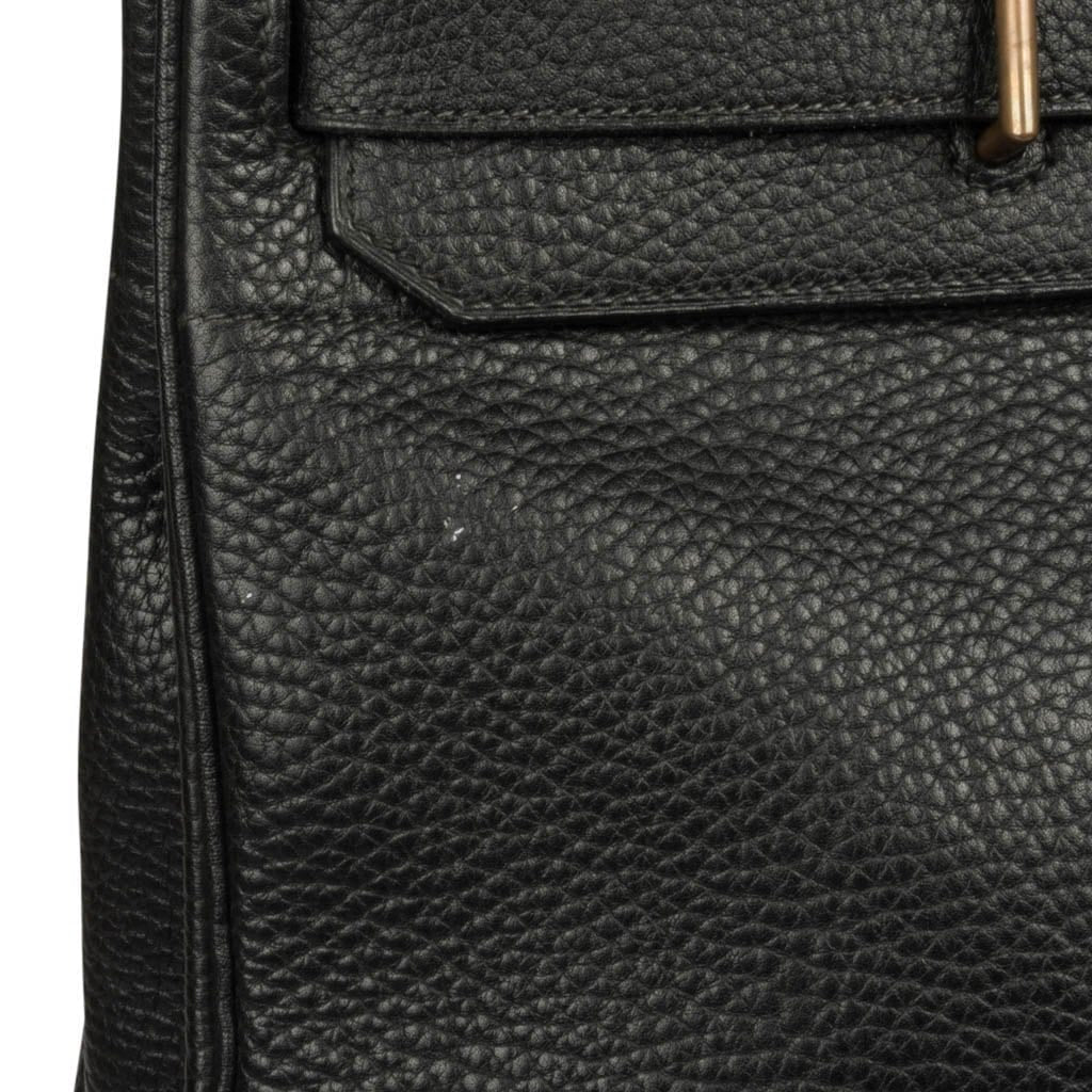 Hermès Vintage HAC Birkin 50 Black Fjord Leather with Brass Hardware – Limited Edition Hermes Limited Edition Vintage HAC Birkin 50 Bag Black Fjord Leather with Brass Hardware - view 11