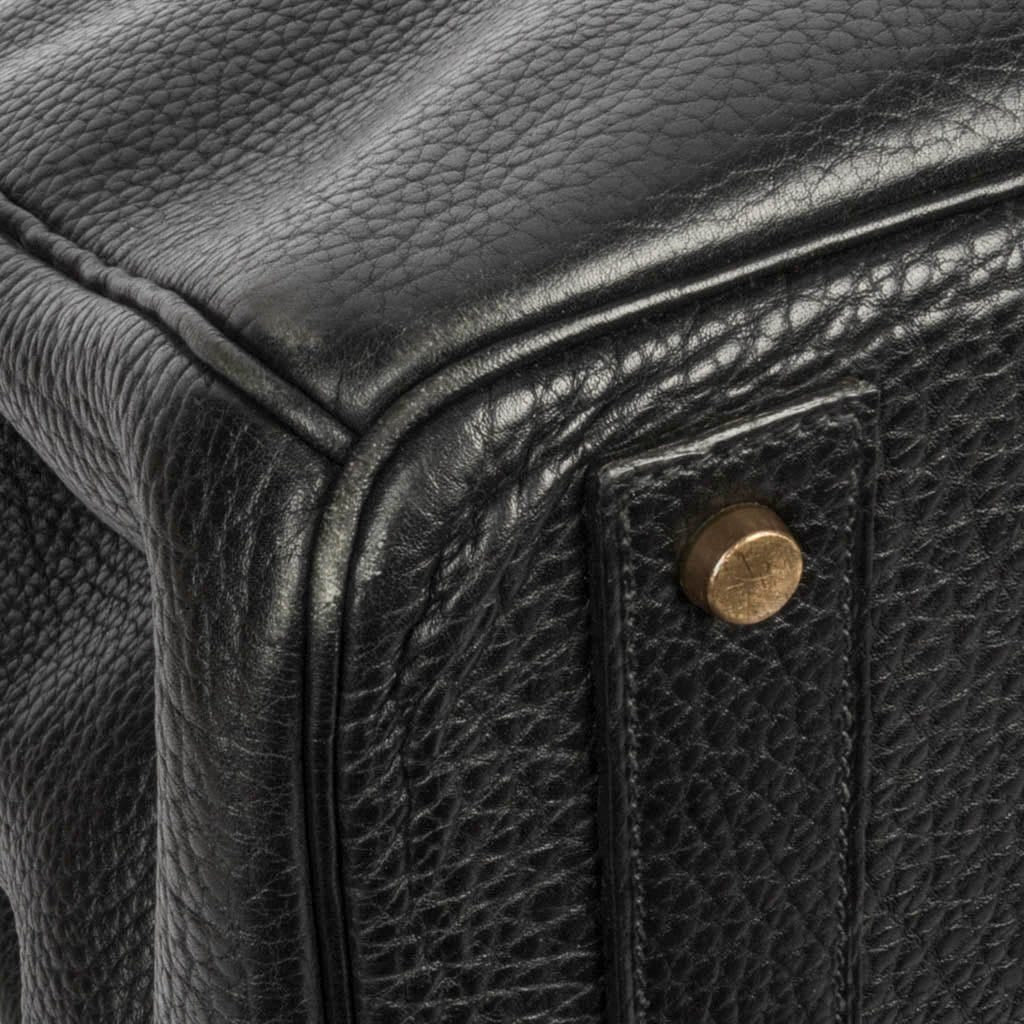 Hermès Vintage HAC Birkin 50 Black Fjord Leather with Brass Hardware – Limited Edition Hermes Limited Edition Vintage HAC Birkin 50 Bag Black Fjord Leather with Brass Hardware - view 12