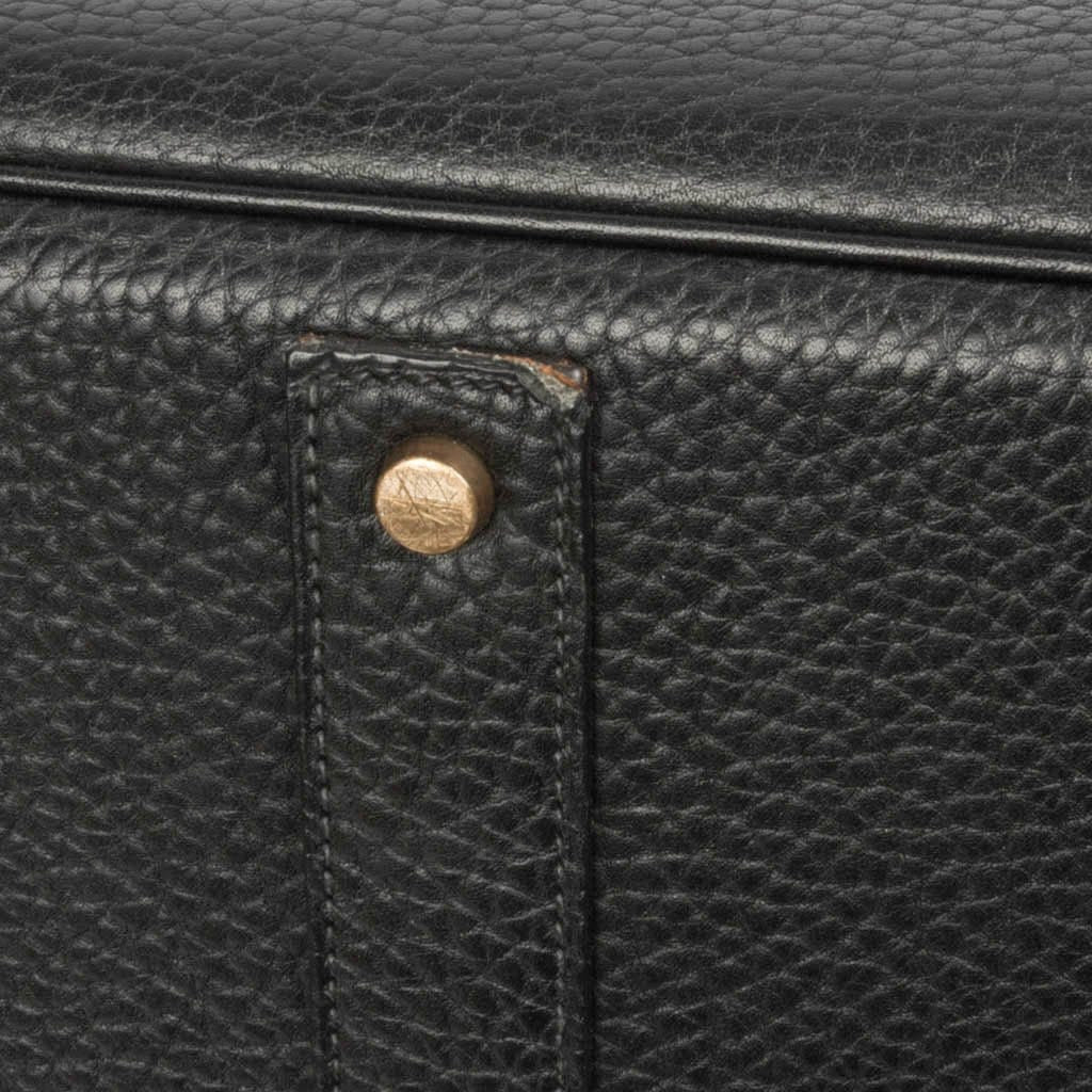 Hermès Vintage HAC Birkin 50 Black Fjord Leather with Brass Hardware – Limited Edition Hermes Limited Edition Vintage HAC Birkin 50 Bag Black Fjord Leather with Brass Hardware - view 13
