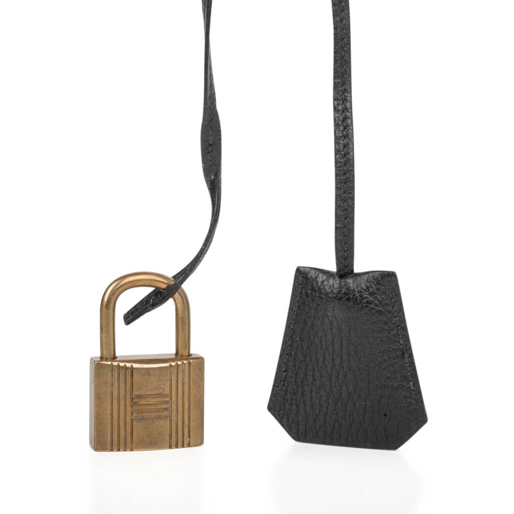 Hermès Vintage HAC Birkin 50 Black Fjord Leather with Brass Hardware – Limited Edition Hermes Limited Edition Vintage HAC Birkin 50 Bag Black Fjord Leather with Brass Hardware - view 6