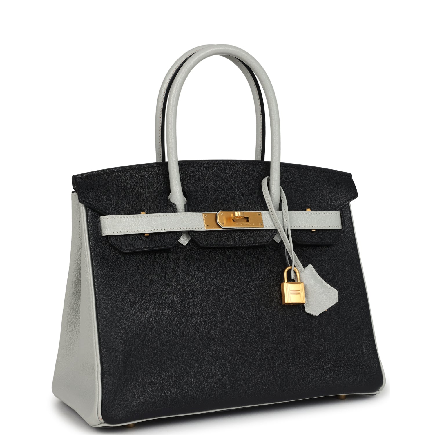 Hermès Special Order (HSS) Birkin 30 Black, Gris Perle Chevre Mysore Brushed Gold Hardware Hermes Special Order (HSS) Birkin 30 Black, Gris Perle Chevre Mysore Brushed Gold Hardware - View 2