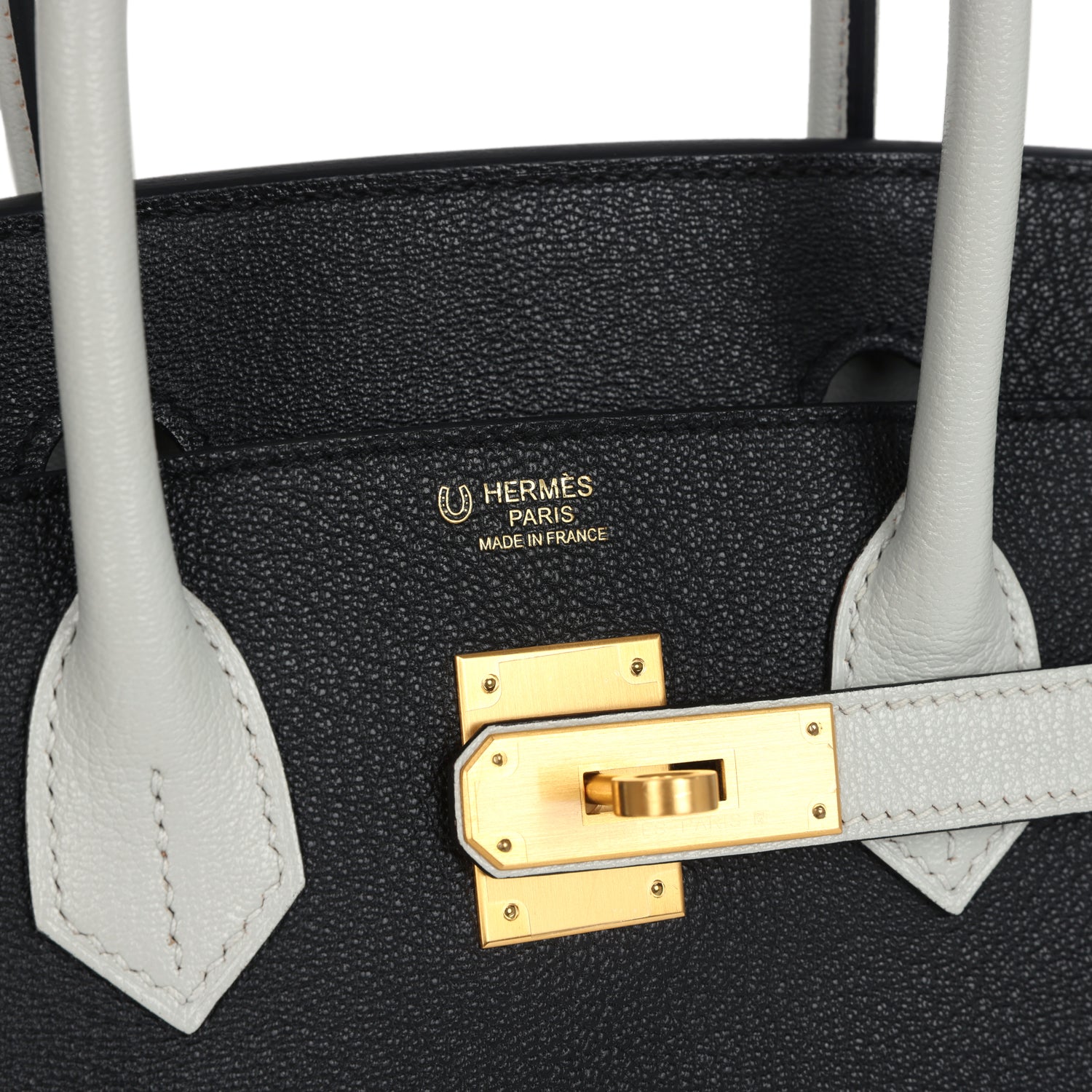 Hermès Special Order (HSS) Birkin 30 Black, Gris Perle Chevre Mysore Brushed Gold Hardware Hermes Special Order (HSS) Birkin 30 Black, Gris Perle Chevre Mysore Brushed Gold Hardware - View 7